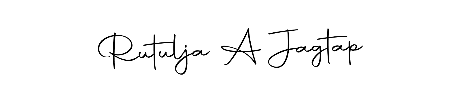The best way (Autography-DOLnW) to make a short signature is to pick only two or three words in your name. The name Rutulja A Jagtap include a total of six letters. For converting this name. Rutulja A Jagtap signature style 10 images and pictures png