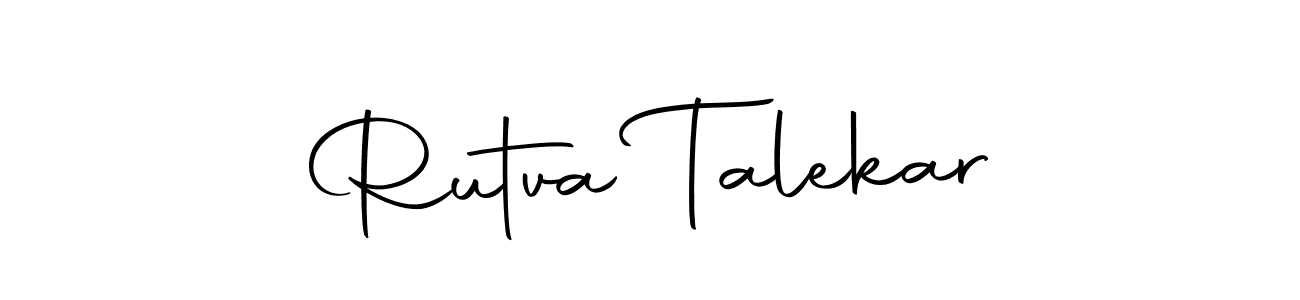 How to make Rutva Talekar name signature. Use Autography-DOLnW style for creating short signs online. This is the latest handwritten sign. Rutva Talekar signature style 10 images and pictures png