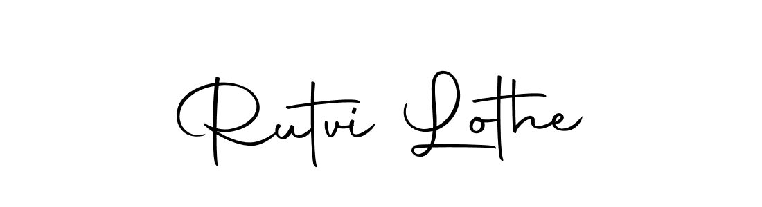 How to make Rutvi Lothe name signature. Use Autography-DOLnW style for creating short signs online. This is the latest handwritten sign. Rutvi Lothe signature style 10 images and pictures png