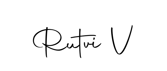 Create a beautiful signature design for name Rutvi V. With this signature (Autography-DOLnW) fonts, you can make a handwritten signature for free. Rutvi V signature style 10 images and pictures png