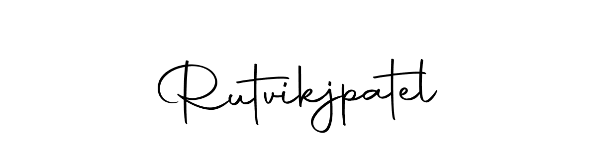 How to make Rutvikjpatel name signature. Use Autography-DOLnW style for creating short signs online. This is the latest handwritten sign. Rutvikjpatel signature style 10 images and pictures png