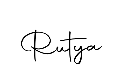 Design your own signature with our free online signature maker. With this signature software, you can create a handwritten (Autography-DOLnW) signature for name Rutya. Rutya signature style 10 images and pictures png