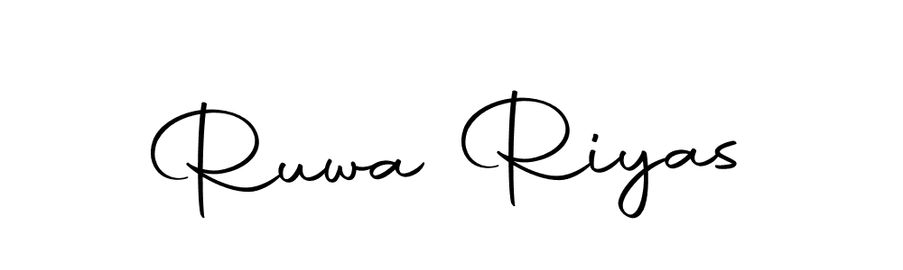 Create a beautiful signature design for name Ruwa Riyas. With this signature (Autography-DOLnW) fonts, you can make a handwritten signature for free. Ruwa Riyas signature style 10 images and pictures png