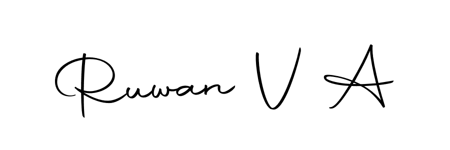 Design your own signature with our free online signature maker. With this signature software, you can create a handwritten (Autography-DOLnW) signature for name Ruwan V A. Ruwan V A signature style 10 images and pictures png