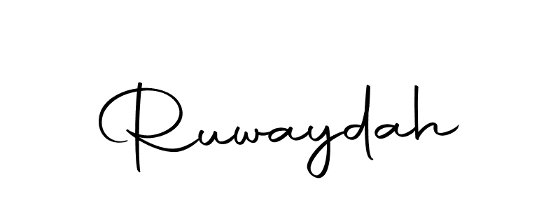 Design your own signature with our free online signature maker. With this signature software, you can create a handwritten (Autography-DOLnW) signature for name Ruwaydah. Ruwaydah signature style 10 images and pictures png