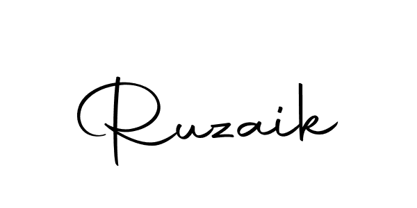 Use a signature maker to create a handwritten signature online. With this signature software, you can design (Autography-DOLnW) your own signature for name Ruzaik. Ruzaik signature style 10 images and pictures png