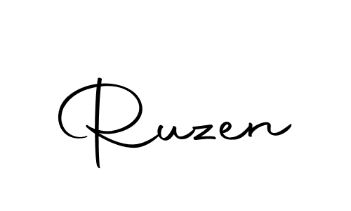 Ruzen stylish signature style. Best Handwritten Sign (Autography-DOLnW) for my name. Handwritten Signature Collection Ideas for my name Ruzen. Ruzen signature style 10 images and pictures png