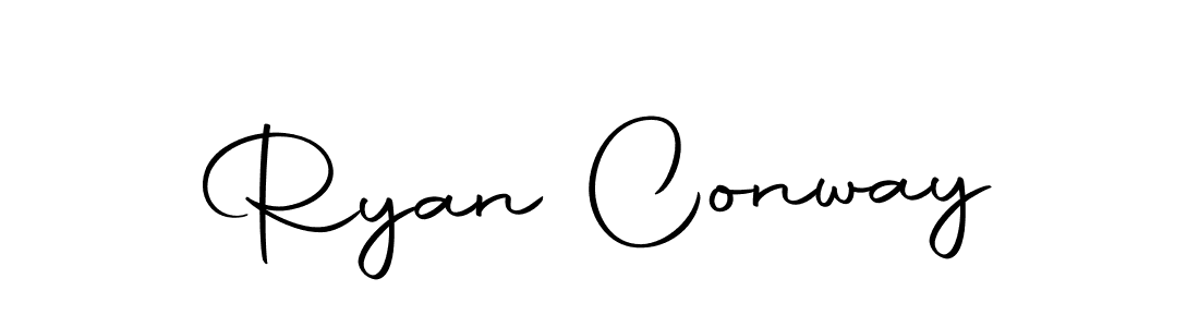 How to make Ryan Conway name signature. Use Autography-DOLnW style for creating short signs online. This is the latest handwritten sign. Ryan Conway signature style 10 images and pictures png