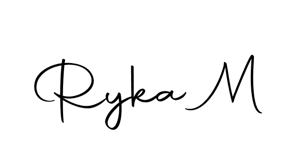 Use a signature maker to create a handwritten signature online. With this signature software, you can design (Autography-DOLnW) your own signature for name Ryka M. Ryka M signature style 10 images and pictures png