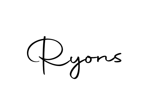 Design your own signature with our free online signature maker. With this signature software, you can create a handwritten (Autography-DOLnW) signature for name Ryons. Ryons signature style 10 images and pictures png