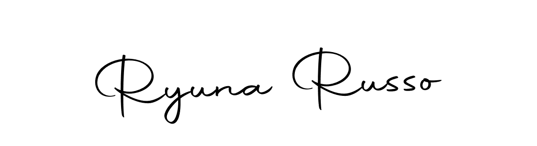 How to make Ryuna Russo name signature. Use Autography-DOLnW style for creating short signs online. This is the latest handwritten sign. Ryuna Russo signature style 10 images and pictures png