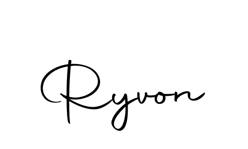 How to make Ryvon name signature. Use Autography-DOLnW style for creating short signs online. This is the latest handwritten sign. Ryvon signature style 10 images and pictures png
