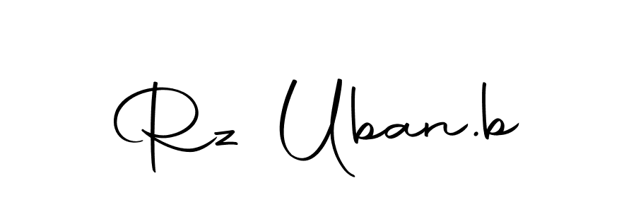 How to make Rz Uban.b name signature. Use Autography-DOLnW style for creating short signs online. This is the latest handwritten sign. Rz Uban.b signature style 10 images and pictures png