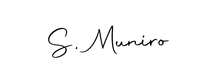 How to make S, Muniro name signature. Use Autography-DOLnW style for creating short signs online. This is the latest handwritten sign. S, Muniro signature style 10 images and pictures png
