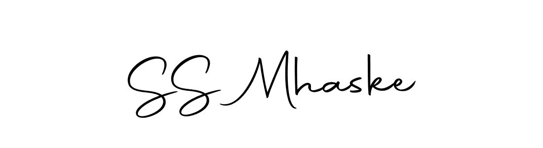 How to make S  S Mhaske name signature. Use Autography-DOLnW style for creating short signs online. This is the latest handwritten sign. S  S Mhaske signature style 10 images and pictures png