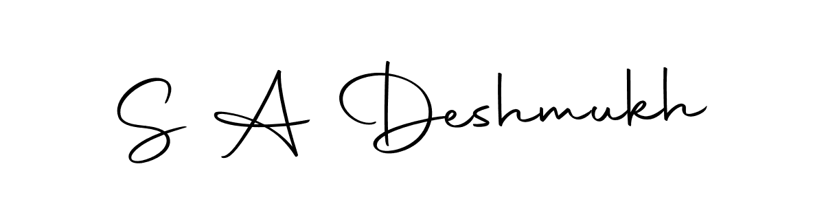 How to make S A Deshmukh name signature. Use Autography-DOLnW style for creating short signs online. This is the latest handwritten sign. S A Deshmukh signature style 10 images and pictures png