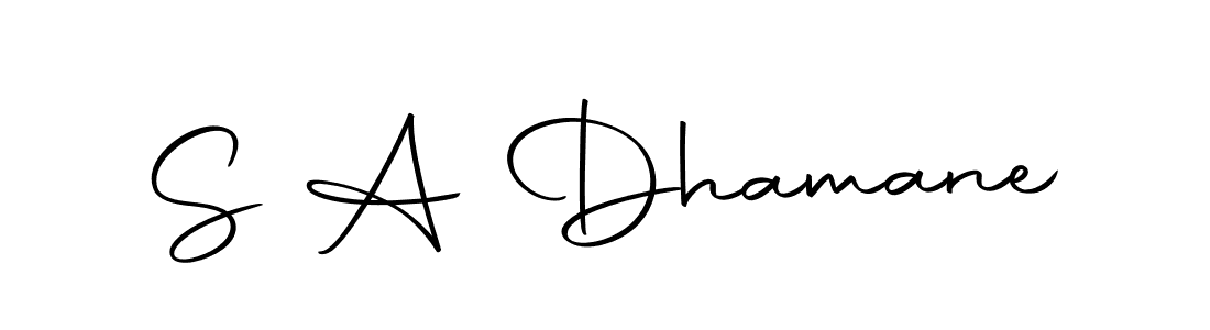 How to make S A Dhamane name signature. Use Autography-DOLnW style for creating short signs online. This is the latest handwritten sign. S A Dhamane signature style 10 images and pictures png