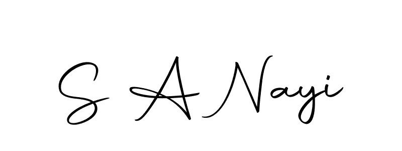 The best way (Autography-DOLnW) to make a short signature is to pick only two or three words in your name. The name S A Nayi include a total of six letters. For converting this name. S A Nayi signature style 10 images and pictures png