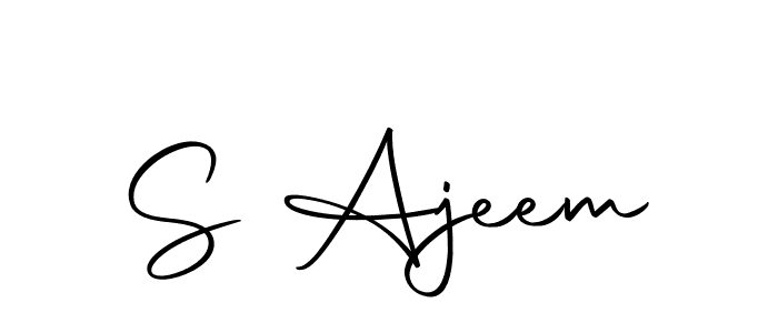The best way (Autography-DOLnW) to make a short signature is to pick only two or three words in your name. The name S Ajeem include a total of six letters. For converting this name. S Ajeem signature style 10 images and pictures png