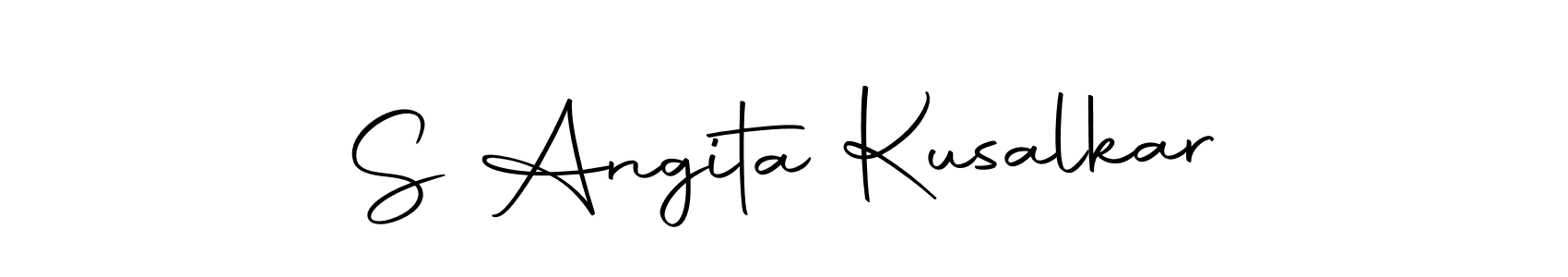 if you are searching for the best signature style for your name S Angita Kusalkar. so please give up your signature search. here we have designed multiple signature styles  using Autography-DOLnW. S Angita Kusalkar signature style 10 images and pictures png