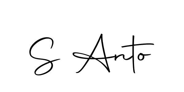 You should practise on your own different ways (Autography-DOLnW) to write your name (S Anto) in signature. don't let someone else do it for you. S Anto signature style 10 images and pictures png