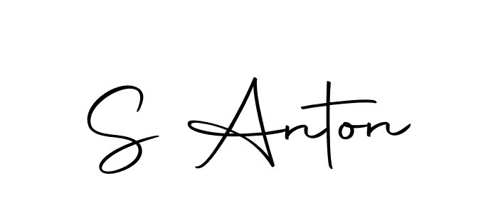 How to make S Anton name signature. Use Autography-DOLnW style for creating short signs online. This is the latest handwritten sign. S Anton signature style 10 images and pictures png