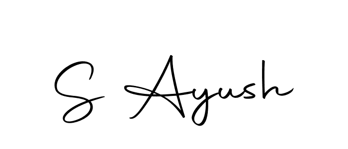 Use a signature maker to create a handwritten signature online. With this signature software, you can design (Autography-DOLnW) your own signature for name S Ayush. S Ayush signature style 10 images and pictures png