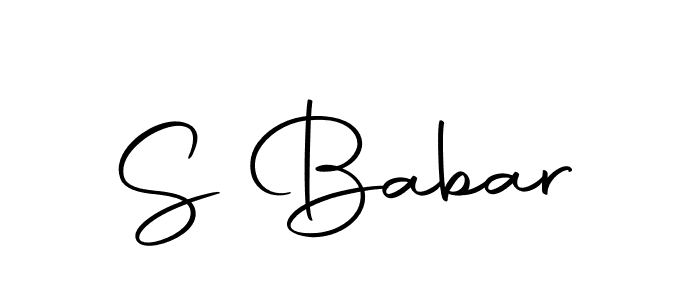 You should practise on your own different ways (Autography-DOLnW) to write your name (S Babar) in signature. don't let someone else do it for you. S Babar signature style 10 images and pictures png