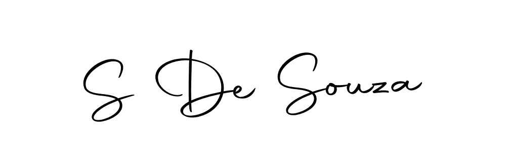 Use a signature maker to create a handwritten signature online. With this signature software, you can design (Autography-DOLnW) your own signature for name S De Souza. S De Souza signature style 10 images and pictures png