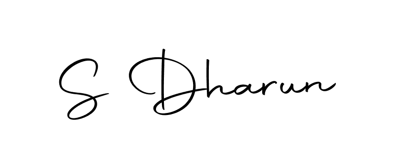 Use a signature maker to create a handwritten signature online. With this signature software, you can design (Autography-DOLnW) your own signature for name S Dharun. S Dharun signature style 10 images and pictures png