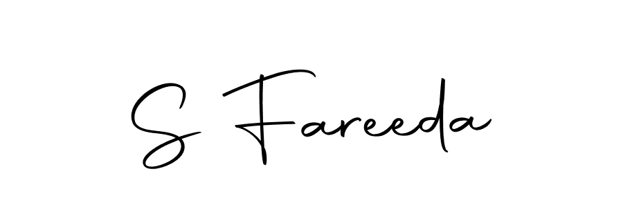 Similarly Autography-DOLnW is the best handwritten signature design. Signature creator online .You can use it as an online autograph creator for name S Fareeda. S Fareeda signature style 10 images and pictures png