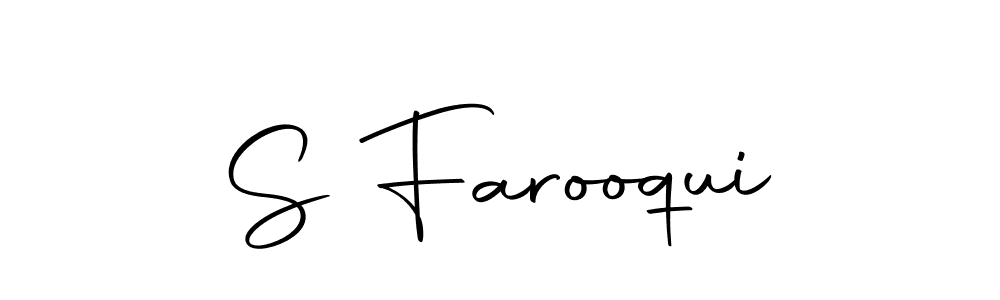 How to make S Farooqui name signature. Use Autography-DOLnW style for creating short signs online. This is the latest handwritten sign. S Farooqui signature style 10 images and pictures png
