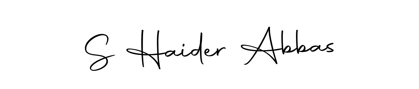 How to make S Haider Abbas name signature. Use Autography-DOLnW style for creating short signs online. This is the latest handwritten sign. S Haider Abbas signature style 10 images and pictures png