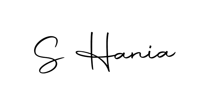 How to make S Hania name signature. Use Autography-DOLnW style for creating short signs online. This is the latest handwritten sign. S Hania signature style 10 images and pictures png
