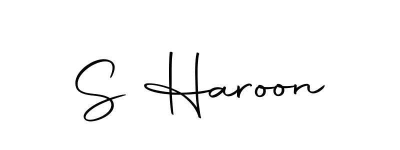 How to make S Haroon name signature. Use Autography-DOLnW style for creating short signs online. This is the latest handwritten sign. S Haroon signature style 10 images and pictures png