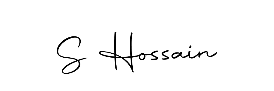 How to make S Hossain name signature. Use Autography-DOLnW style for creating short signs online. This is the latest handwritten sign. S Hossain signature style 10 images and pictures png