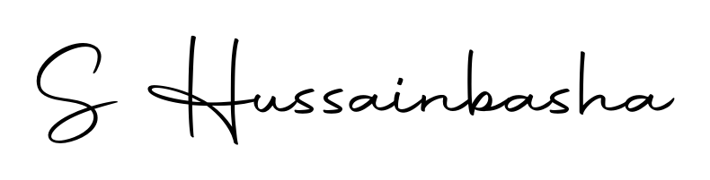 Download transparent PNG signature for name S Hussainbasha styled with Autography-DOLnW font. Ready to paste directly into PDF and Word agreements. S Hussainbasha signature style 10 images and pictures png