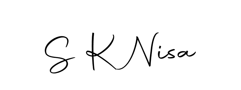 The best way (Autography-DOLnW) to make a short signature is to pick only two or three words in your name. The name S K Nisa include a total of six letters. For converting this name. S K Nisa signature style 10 images and pictures png