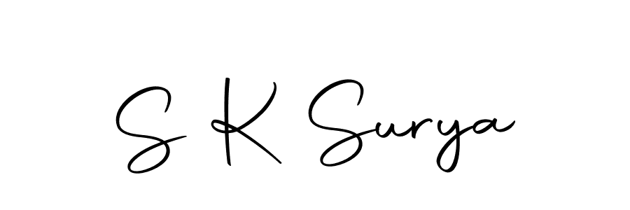 The best way (Autography-DOLnW) to make a short signature is to pick only two or three words in your name. The name S K Surya include a total of six letters. For converting this name. S K Surya signature style 10 images and pictures png