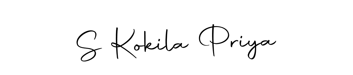 How to make S Kokila Priya name signature. Use Autography-DOLnW style for creating short signs online. This is the latest handwritten sign. S Kokila Priya signature style 10 images and pictures png