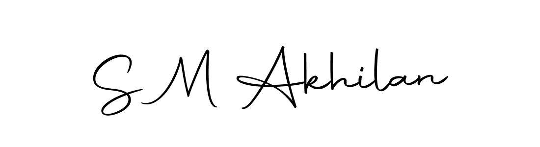 How to make S M Akhilan name signature. Use Autography-DOLnW style for creating short signs online. This is the latest handwritten sign. S M Akhilan signature style 10 images and pictures png