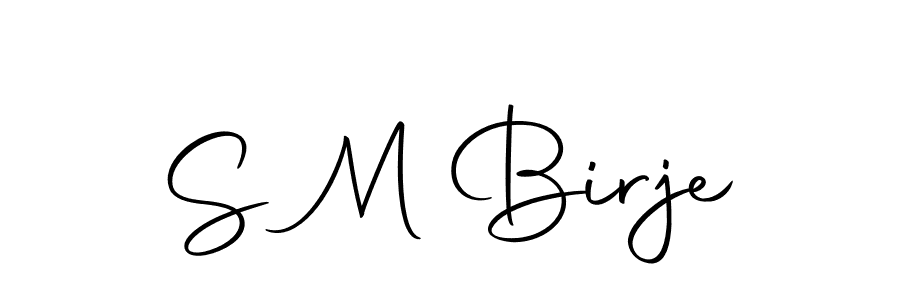 How to make S M Birje name signature. Use Autography-DOLnW style for creating short signs online. This is the latest handwritten sign. S M Birje signature style 10 images and pictures png