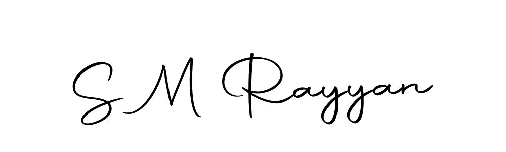 How to make S M Rayyan name signature. Use Autography-DOLnW style for creating short signs online. This is the latest handwritten sign. S M Rayyan signature style 10 images and pictures png