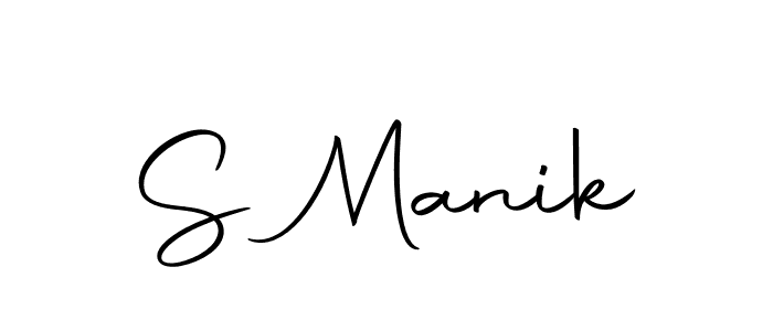 How to make S Manik name signature. Use Autography-DOLnW style for creating short signs online. This is the latest handwritten sign. S Manik signature style 10 images and pictures png
