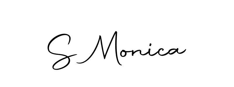 Create a beautiful signature design for name S Monica. With this signature (Autography-DOLnW) fonts, you can make a handwritten signature for free. S Monica signature style 10 images and pictures png