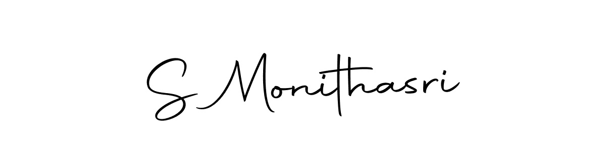 How to make S Monithasri name signature. Use Autography-DOLnW style for creating short signs online. This is the latest handwritten sign. S Monithasri signature style 10 images and pictures png