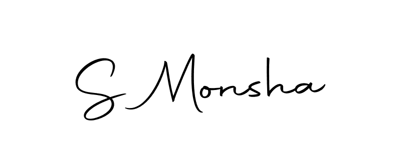 Design your own signature with our free online signature maker. With this signature software, you can create a handwritten (Autography-DOLnW) signature for name S Monsha. S Monsha signature style 10 images and pictures png