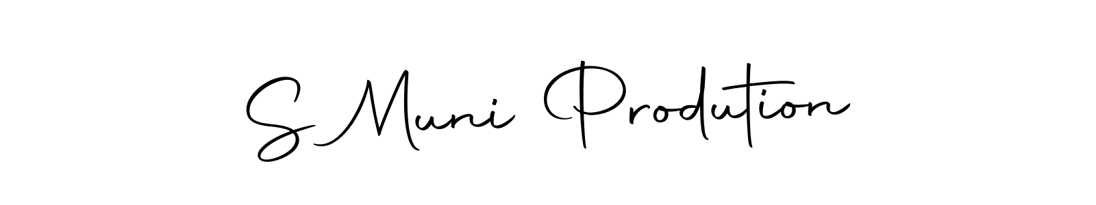 How to make S Muni Prodution name signature. Use Autography-DOLnW style for creating short signs online. This is the latest handwritten sign. S Muni Prodution signature style 10 images and pictures png