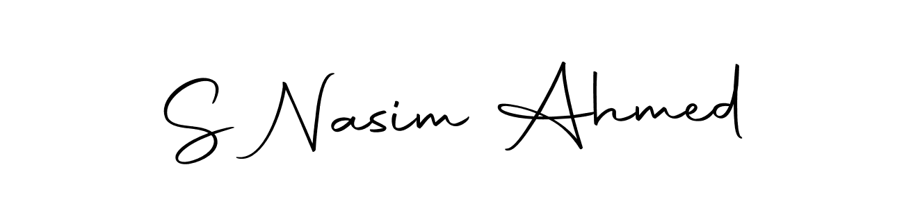 How to make S Nasim Ahmed name signature. Use Autography-DOLnW style for creating short signs online. This is the latest handwritten sign. S Nasim Ahmed signature style 10 images and pictures png