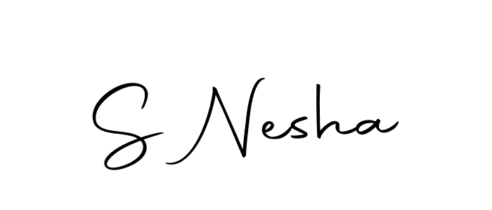 The best way (Autography-DOLnW) to make a short signature is to pick only two or three words in your name. The name S Nesha include a total of six letters. For converting this name. S Nesha signature style 10 images and pictures png